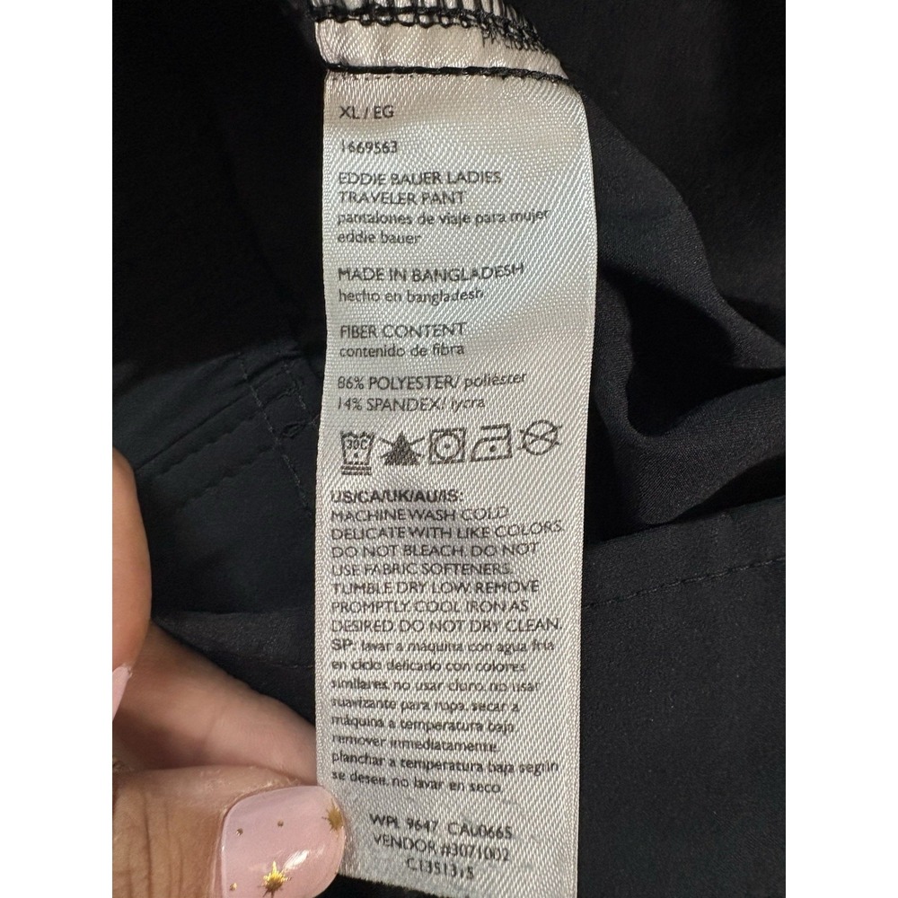 Eddie Bauer Traveler Ankle Pants Women XL Black Pockets Lightweight Relaxed Fit - Picture 3 of 8